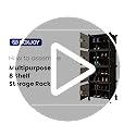 Image of BOXJOY 8 Shelf White Shoe Rack for Home with 4 Brown Doors, Hard PET Plastic with Metal Door Frame, Shoe Chappal Slipper Sandals Stand