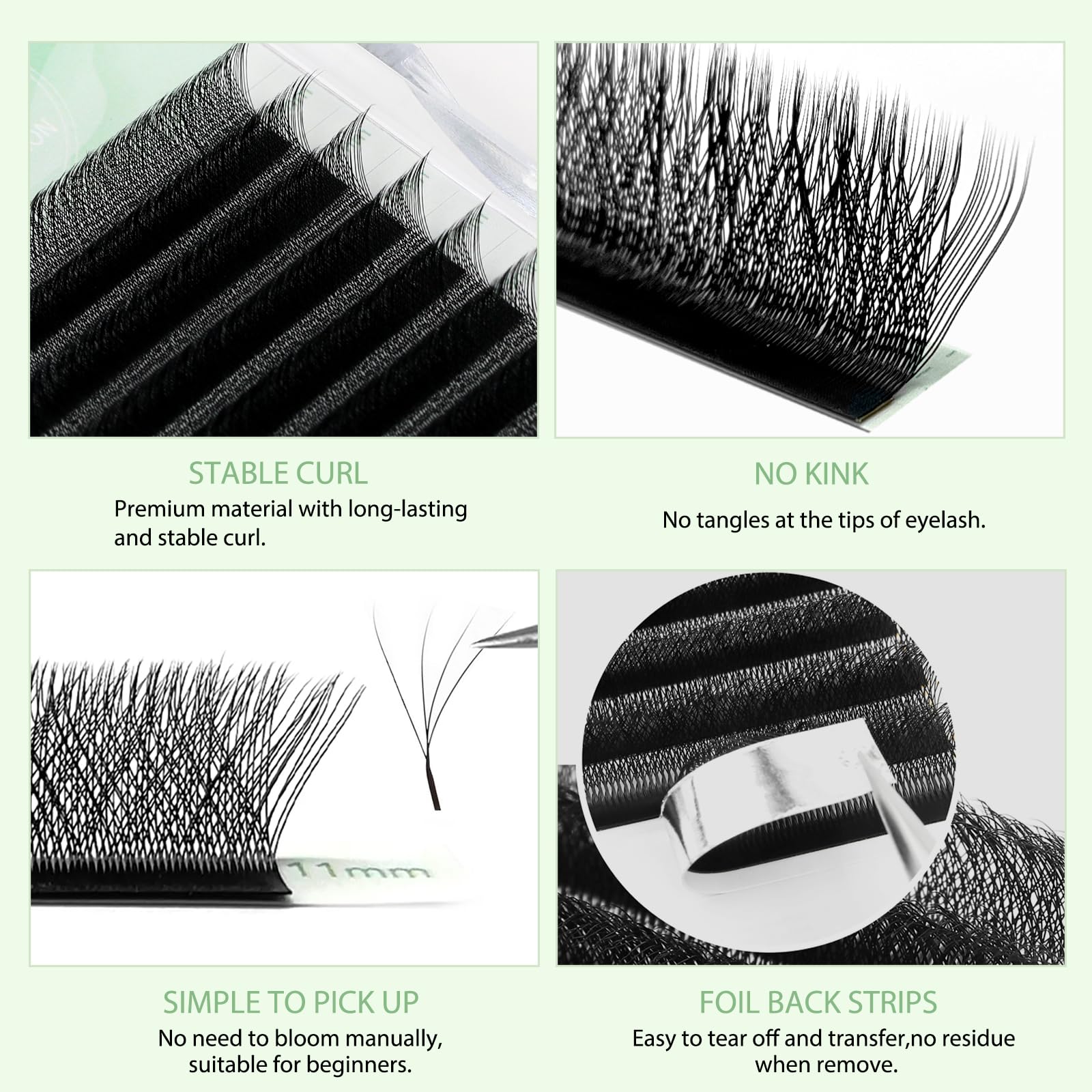Extension Ciglia W Forma 3D 4D 5D 6D 7D 8D 0.07 C D L LU Curl 8-15mm Classico Ciglia Ciuffetti Naturali Premade Fan Eyelash Extensions Volume Russo Professionale