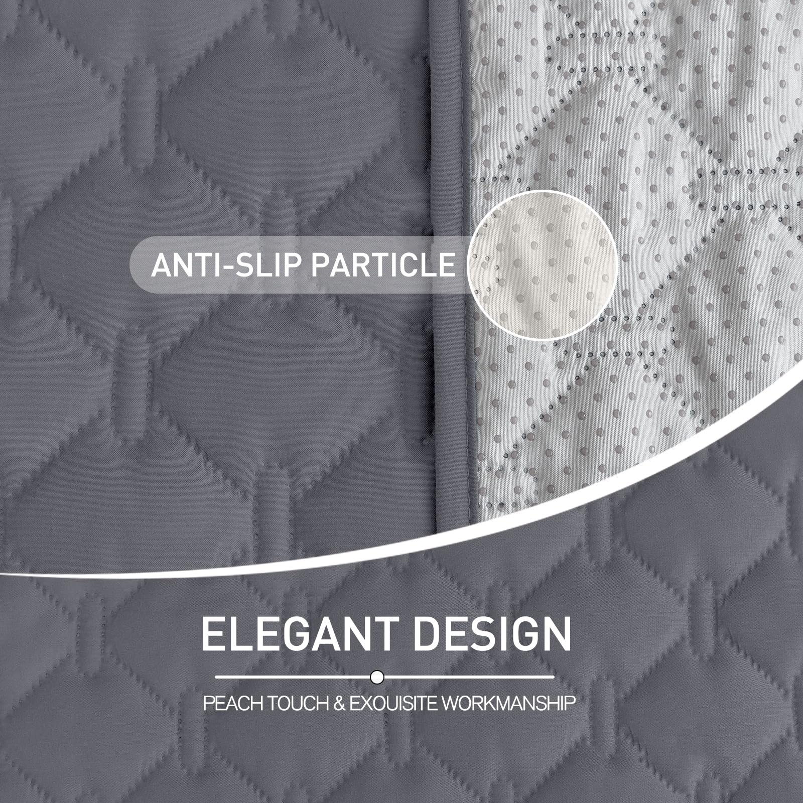 Coperta Impermeabile per Cani, Copridivano antigraffio gatto, Copridivano con Penisola per Animali con Fondo in Gomma Antiscivolo, Copriletto (Grigio,102x127cm)