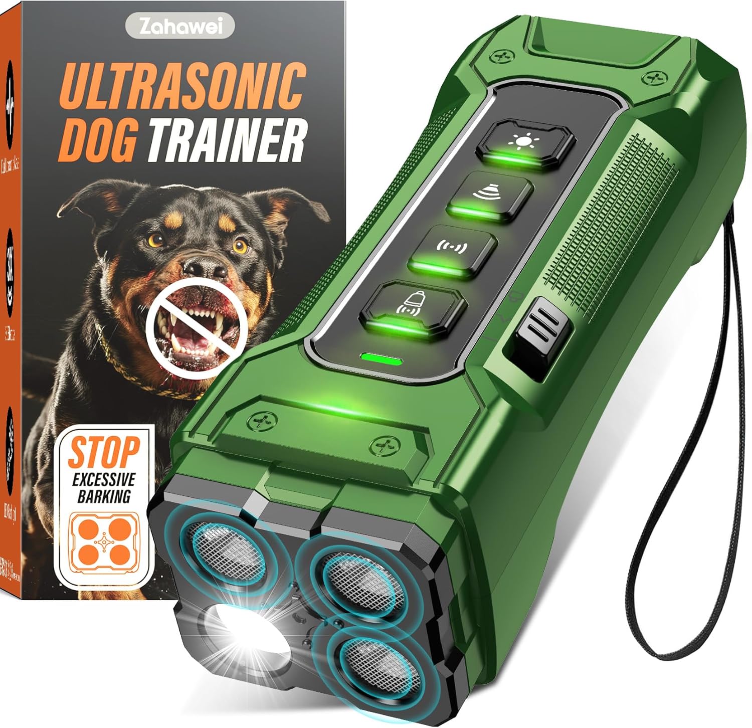 Dog Bark Deterrent Devices, Anti Barking Device 3X Ultrasonic Bark Control Device 50ft Range, Rechargeable & Safe Dog Training Tool for Quiet Walks and Peaceful Homes