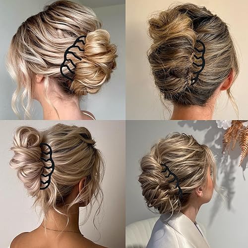 Miniatura 5 de 11 peines laterales de metal para el cabello, pinzas de horquilla para el cabello, peine de giro francés, barra de pelo updo, herramientas de