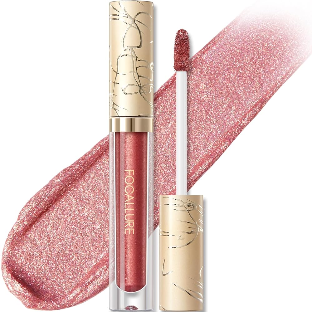FOCALLURE Metallic Liquid Lipstick,Non Stick Cup Lip Gloss,High Impact Lip Color with Transfer-proof Wear,Long Lasting & Waterproof Lipstick Makeup for Women,Bad Romance