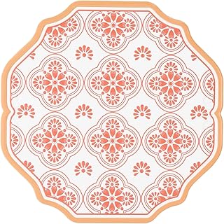 Pavilion Gift Company- Coral - 8.25" Ceramic Heat Resistant Trivet Summer Italian Mediterranean Kitchen Decor