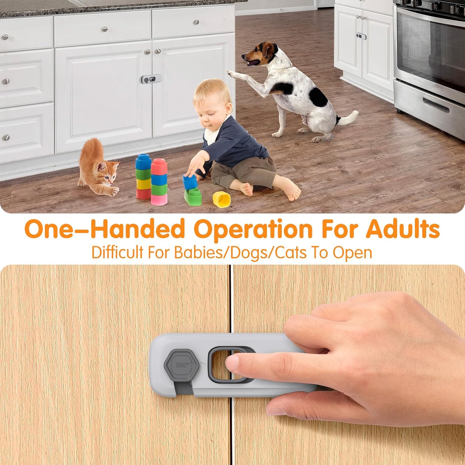 8 Pack Cabinet Locks Baby Proofing, Multi-Purpose Child Proof Cabinet Locks with Strong Adhesive, Safety Baby Locks for Cabinets, Baby Safety Locks for Cabinets, Kitchen Toddler Cabinet Locks