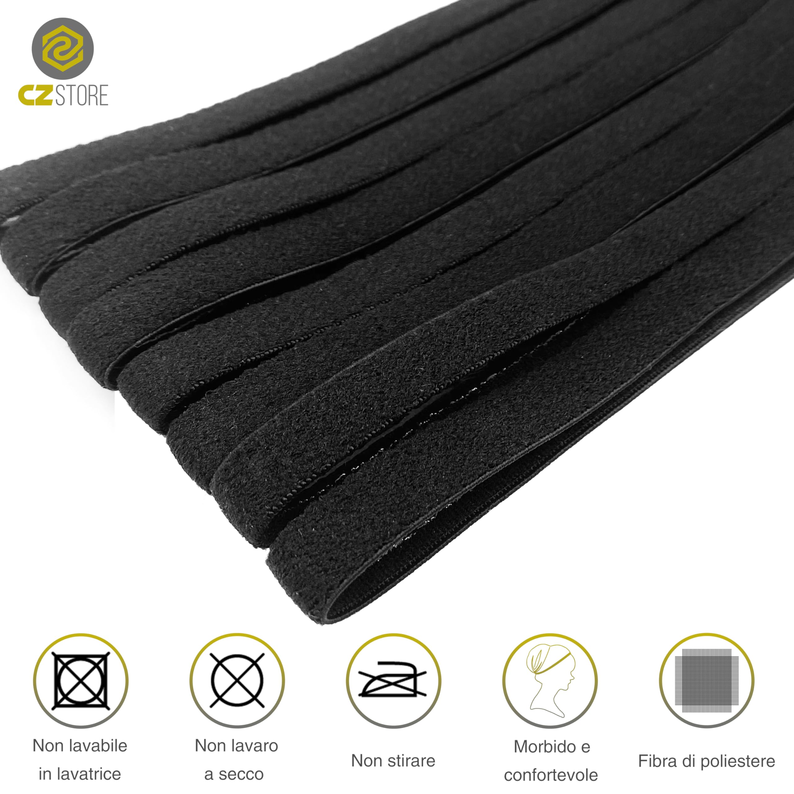 Fascia Elastica per Capelli |20CMX9MM|✮GARANZIA A VITA✮ - 4/6/8/10 Fascette Elastiche per lo Sport, Interno in Silicone Antiscivolo - Allungabile Fino a 70cm - Fascetta Fitness per Uomo e Donna