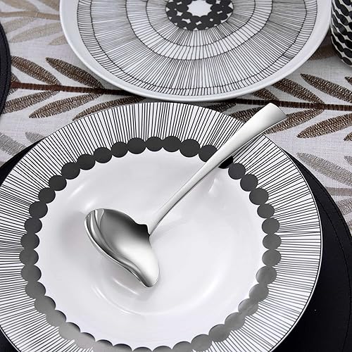 Miniatura 3 de KEAWELL Premium Austin - Cucharón para salsa, acero inoxidable 1810, 7 pulgadas, plateado, apto para lavavajillas (2)