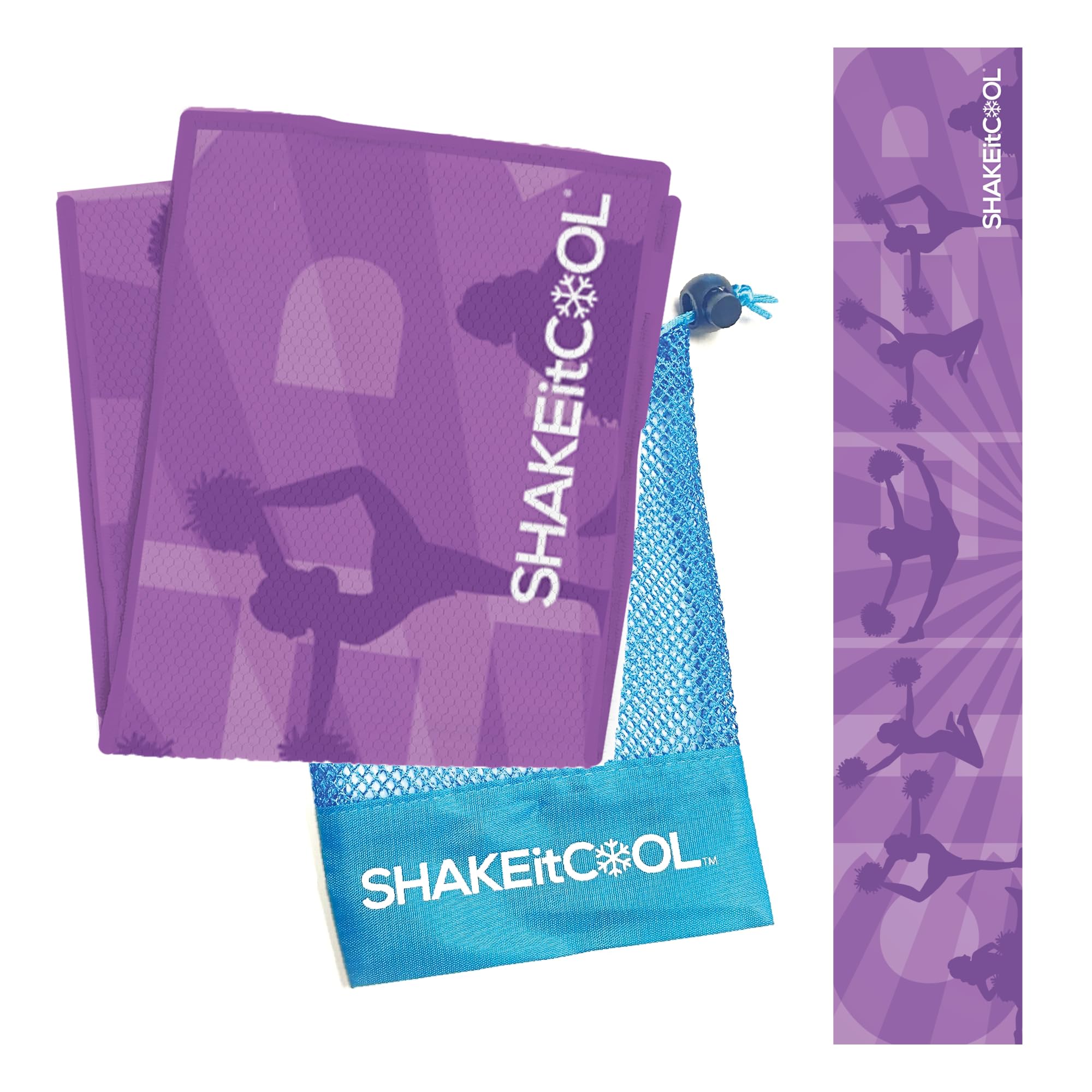 SHAKEitCOOL Original Cooling Towel – Be Cool in Style - Heat Relief, Soft, Lightweight, Sun Protection, Easy Clean - Perfect for Biking, Running, Yoga, Gym, Gardening - Cheer