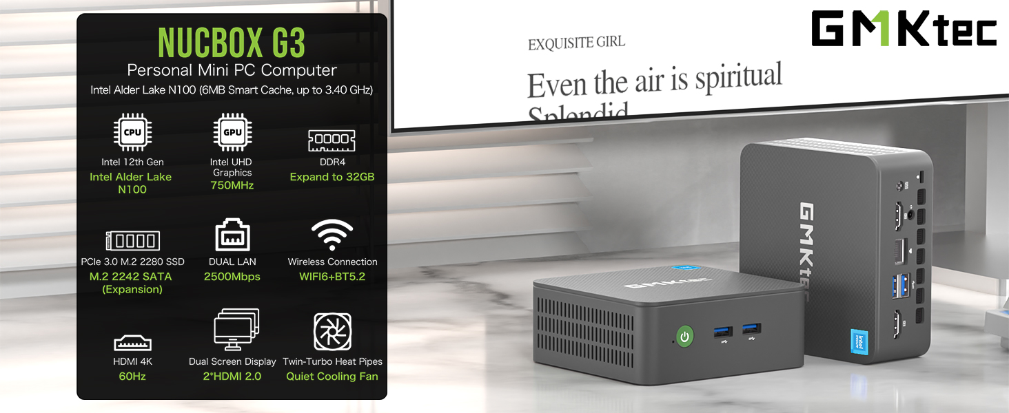 GMKtec Nucbox G3 Plus Mini PC Intel N150 Windows 11 Pro