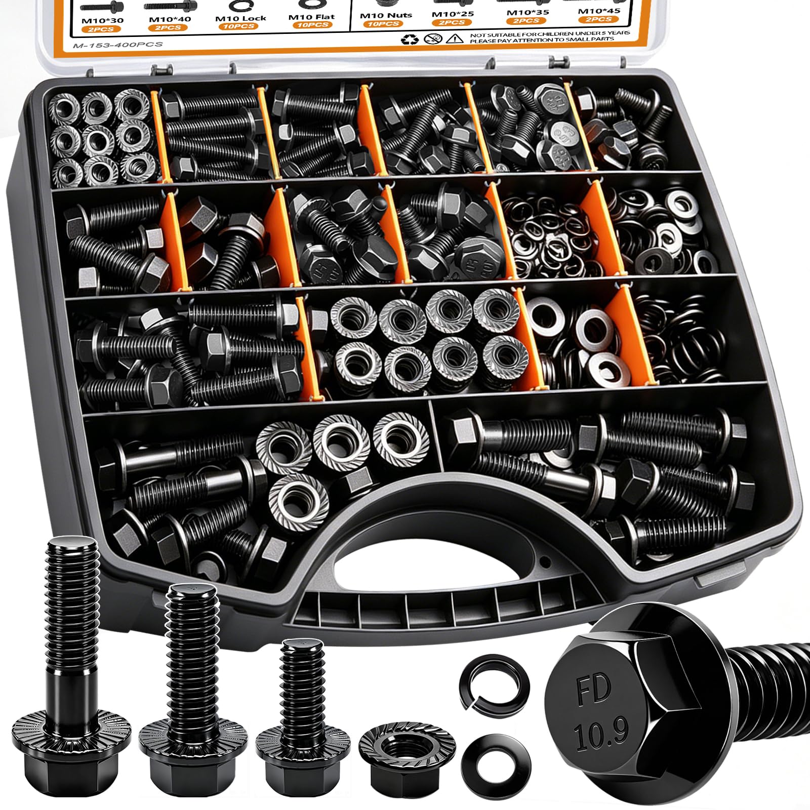 Metric Bolt & Nut Kit - 400 Piece Assortment -1