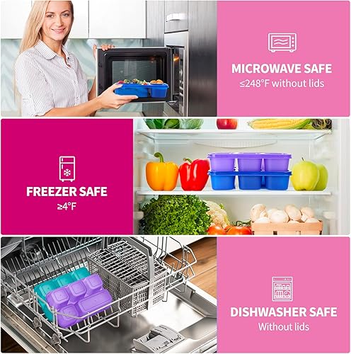 Miniatura 6 de Lunbxx Caja Bento para adultos, paquete de 4 recipientes para aperitivos para niños y adultos, lonchera reutilizable apilable Bento para la escuela,