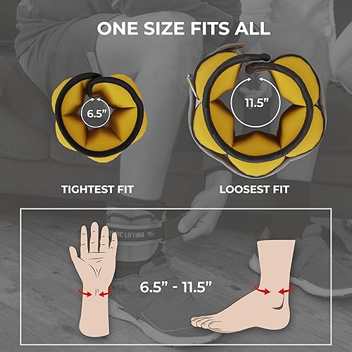 Miniatura 6 de Nordic Lifting - Correa ajustable para el tobillo  1 par de puños con peso de 1 a 5 libras para caminar, fitness y entrenamiento