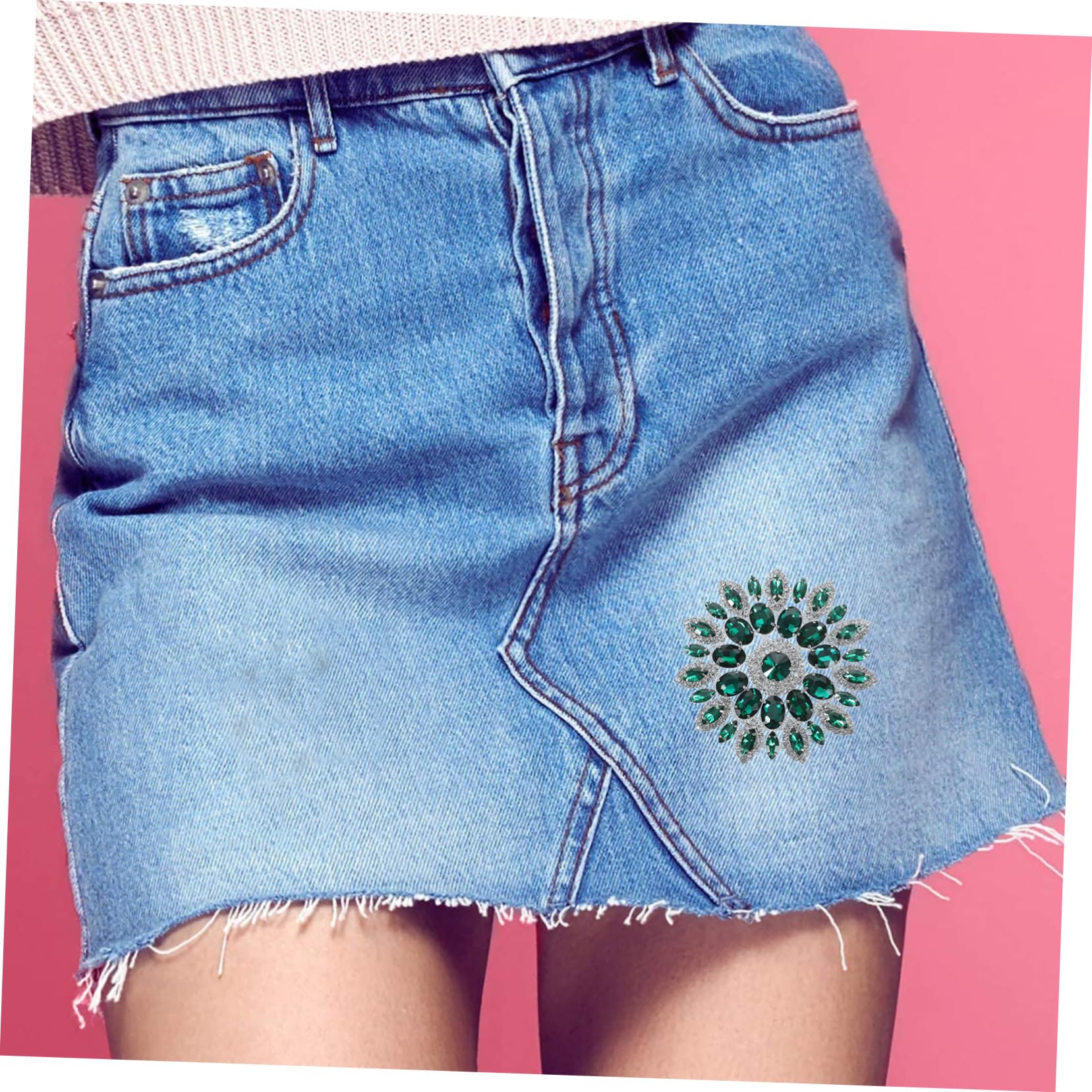 3pezzi Patch Creativo Strass Per Abbigliamento Decorazione Fai Te Per Gonne e Accessori Ab Base Argentata Facile Da Applicare