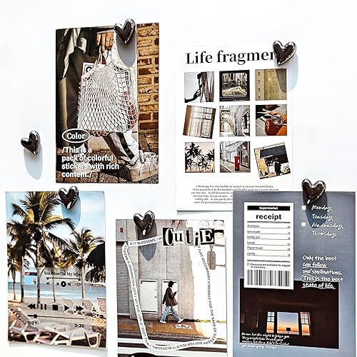 Miniatura 103 de 20 imanes dorados para refrigerador, lindo corazón de amor, imanes decorativos plateados para nevera, juego de imanes de cocina para el hogar