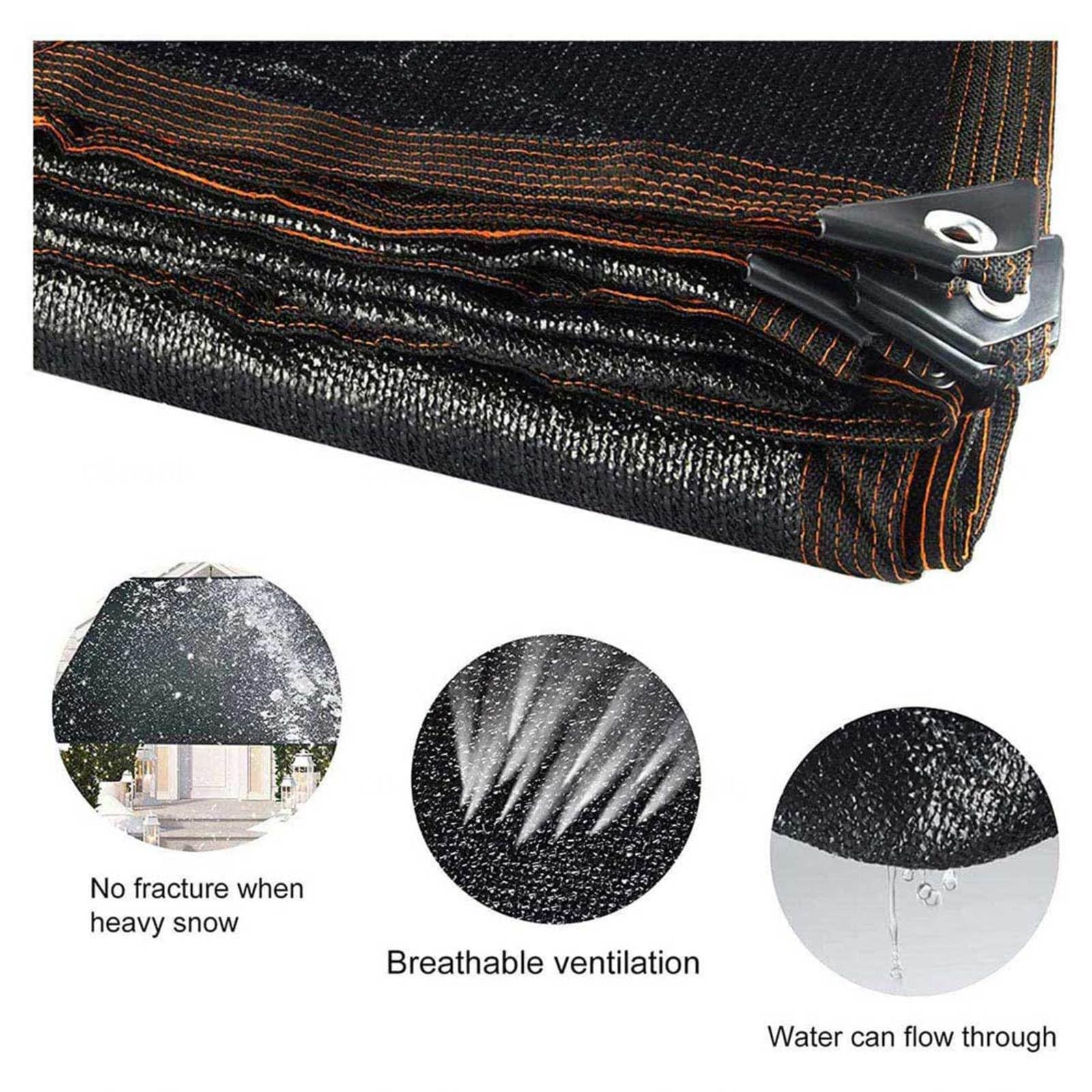 Voile D Ombrage Toile Ombrage Mat Voile D'Ombrage A Planter Voile D Ombrage Impermeable Tissu D'Ombre Filet Dombrage Noir,6x10m