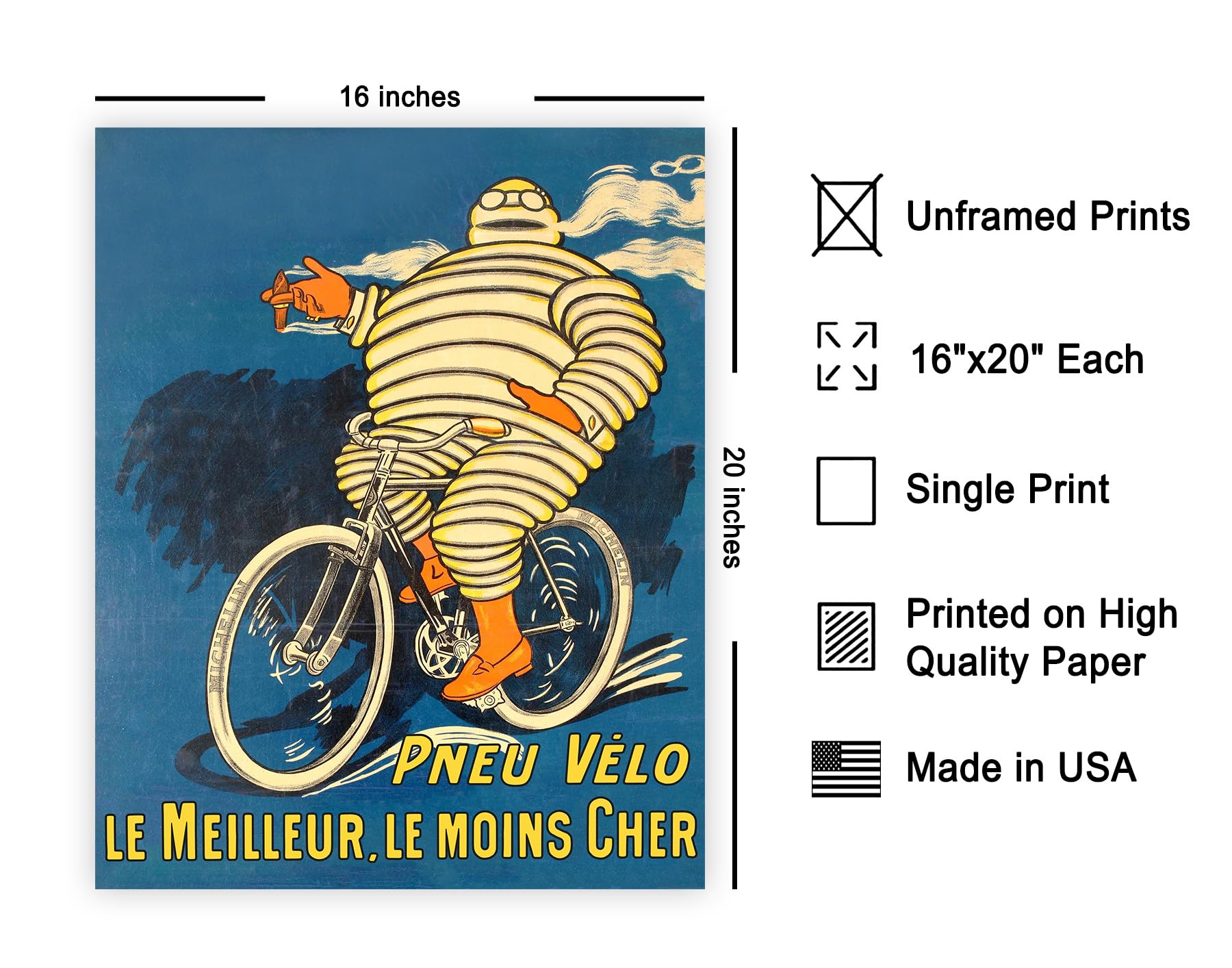 Amazon.com: Monem Art Vintage Tire Man Poster - Retro Tire Man on