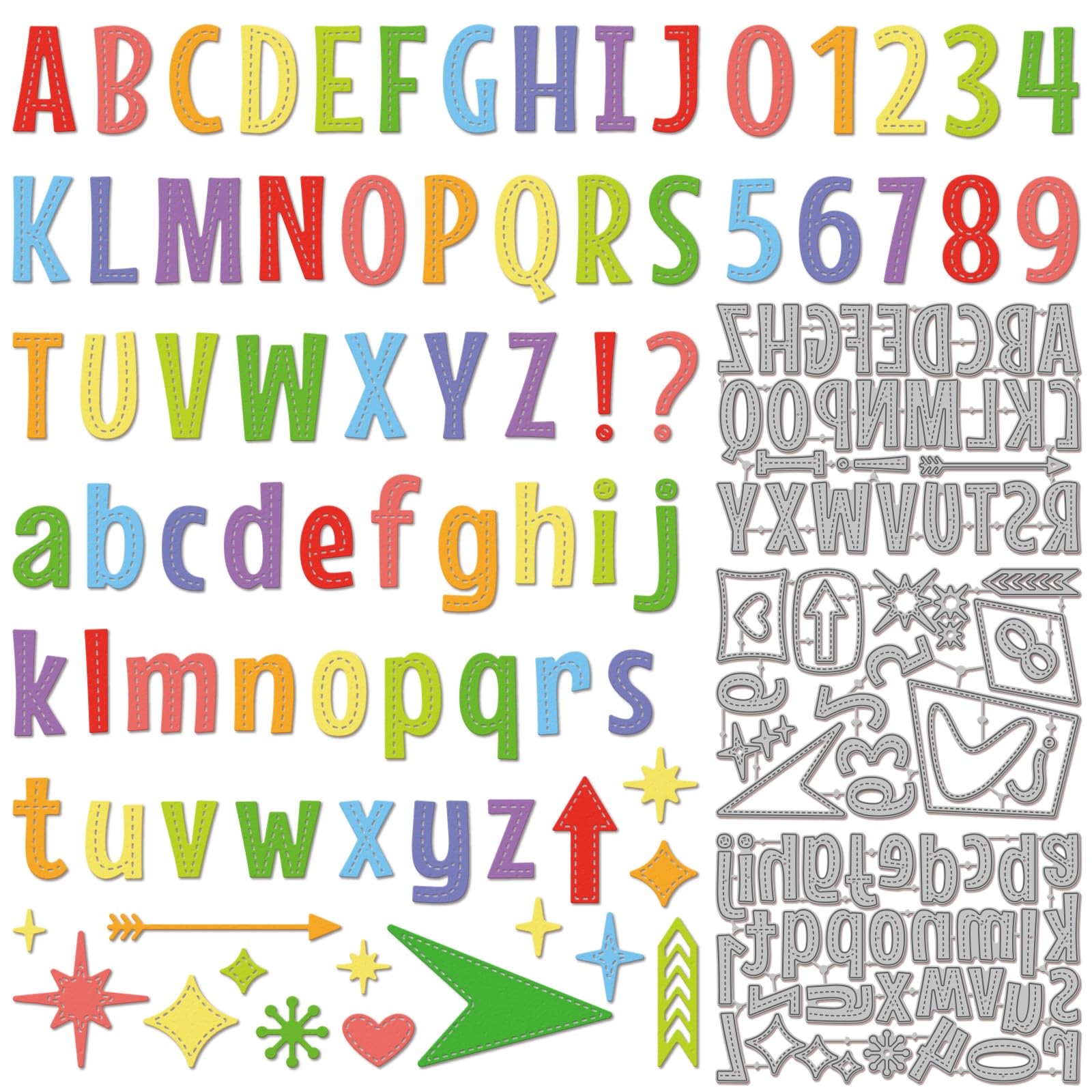 GLOBLELAND Vintage Letter A to Z Cutting Dies for Card Making