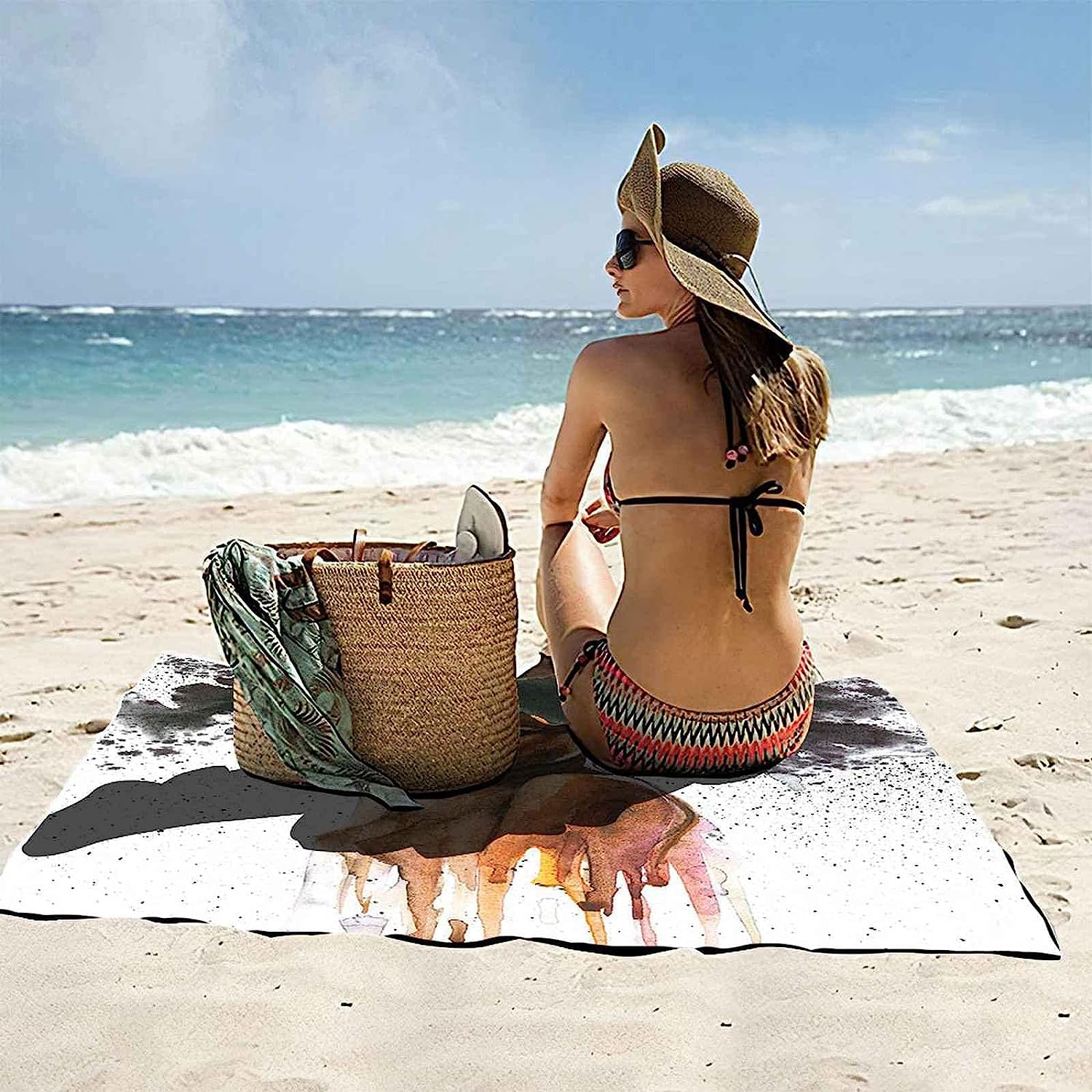 Telo Mare 3D Donne Africane 200 X 200 Cm, Telo Da Bagno, Telo Da Spiaggia In Microfibra. Asciugamano Ultra Leggero E Ad Asciugatura Rapida Per Sport, Coperta Da Spiaggia, Coperta Da Picnic -4B6M+G5J