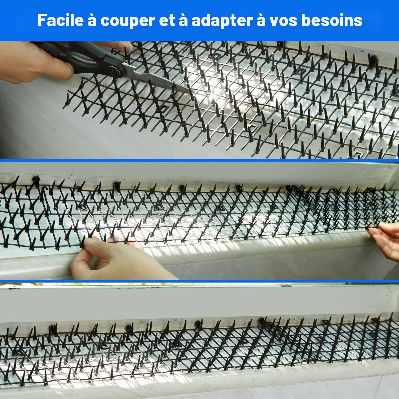 2 Rouleaux de 200 x 30 cm Tapis Anti-Chat avec Pointes Empêcher Les Animaux de S'approcher, Tapis Anti-Chat d'Epine Grille de Jardin Anti Chiens pour Les Jardins Intérieurs et Extérieurs