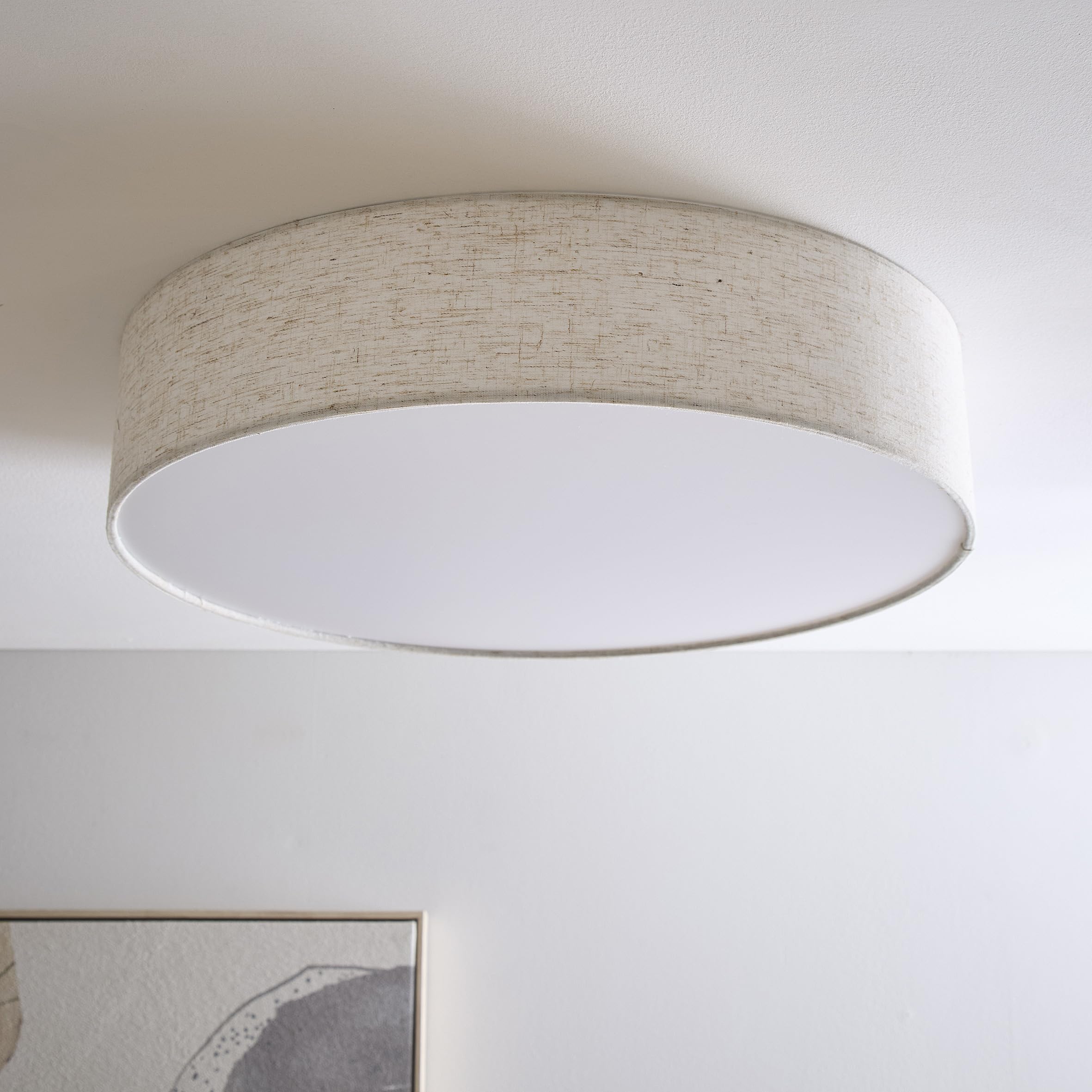 Capri 38cm 2 Light Or 45cm 3 Light Linen Drum Shade (3 Light - 45cm)