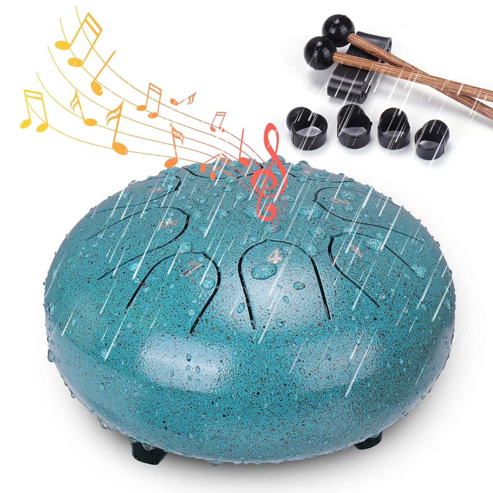 Bęben przeciwdeszczowy do ogrodu, 7 cm, 6 nut/15 cm, 8 nut, stalowy bęben językowy, dzwonek przeciwdeszczowy, wodoodporny muzyczny instrument bębnowy przeciwdeszczowy, do muzycznego