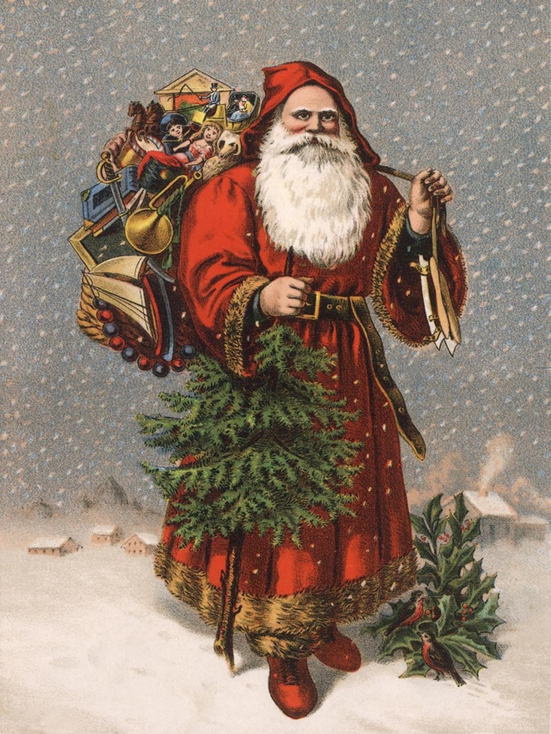 ART.COM Wall Art Print Saint Nicholas (The Original Santa) - an Early 1900S Vintage Illustration. by Victorian Traditions, 24" x 32"