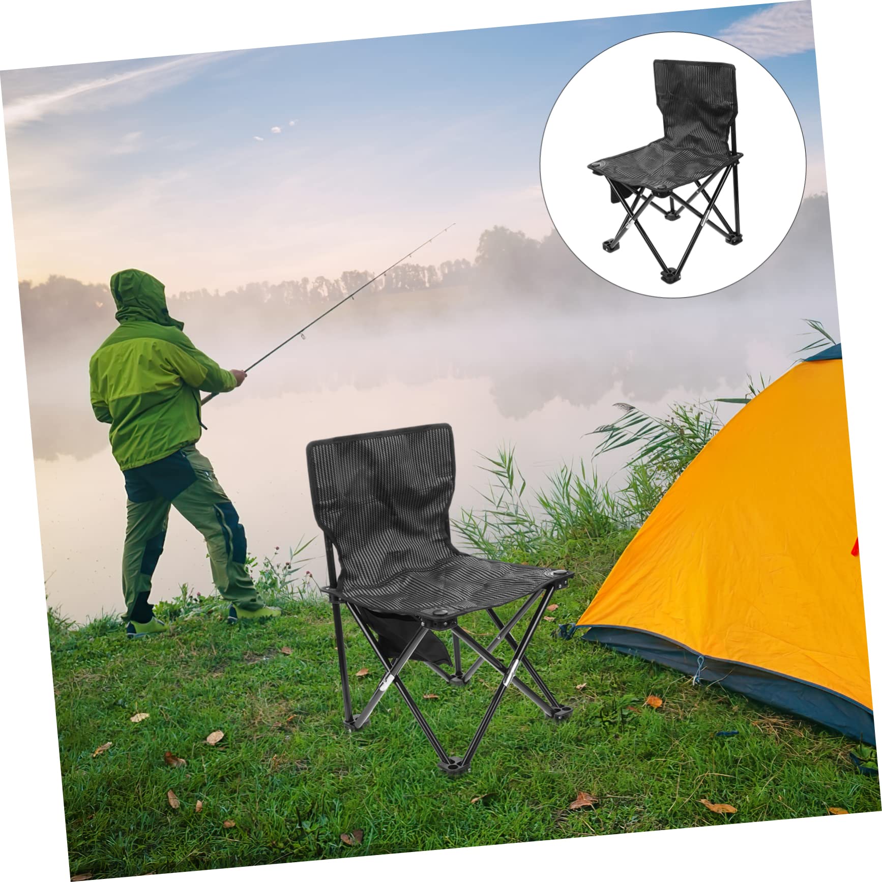 Toyvian Sedia Da Campeggio Sedia Portatile Per Escursioni Pesca e Viaggi Realizzata in Materiale Sicuro e Durevole Resistente All Usura Inclusa Borsa Per Trasporto