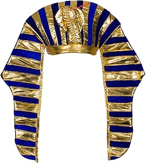 Windy City Novelties - Gold and Blue Egyptian Pharaoh Hat | Costume Parties Halloween Party Supplies Party Favors