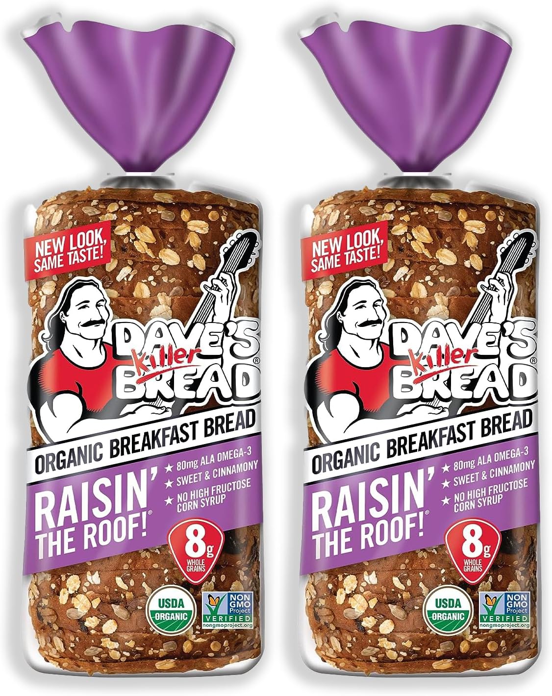 Dave's Killer Bread Organic Raisin Roof Loaves 2 Pack (2 x 18 oz)
