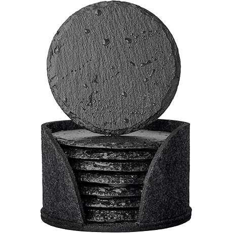 Urban Strive Black Slate Coasters, Your Stylish Coasters to Protect Furniture