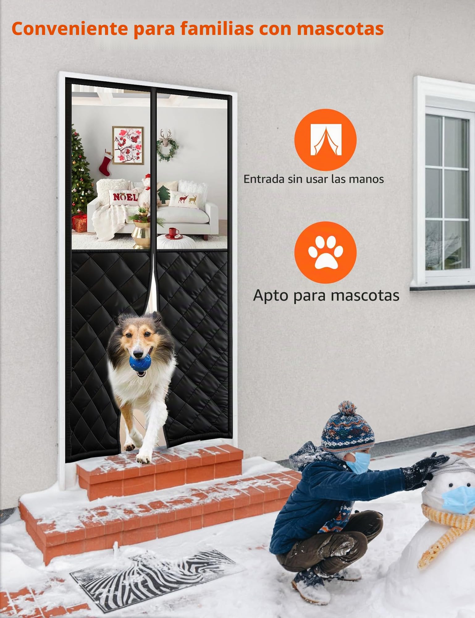 Fillis Cortina Magnética Térmica, 80x200cm Aislante y Resistente al Viento, Bajo Consumo, Protección contra el Frío para Puerta, Balcón, Terraza o Sala de Estar