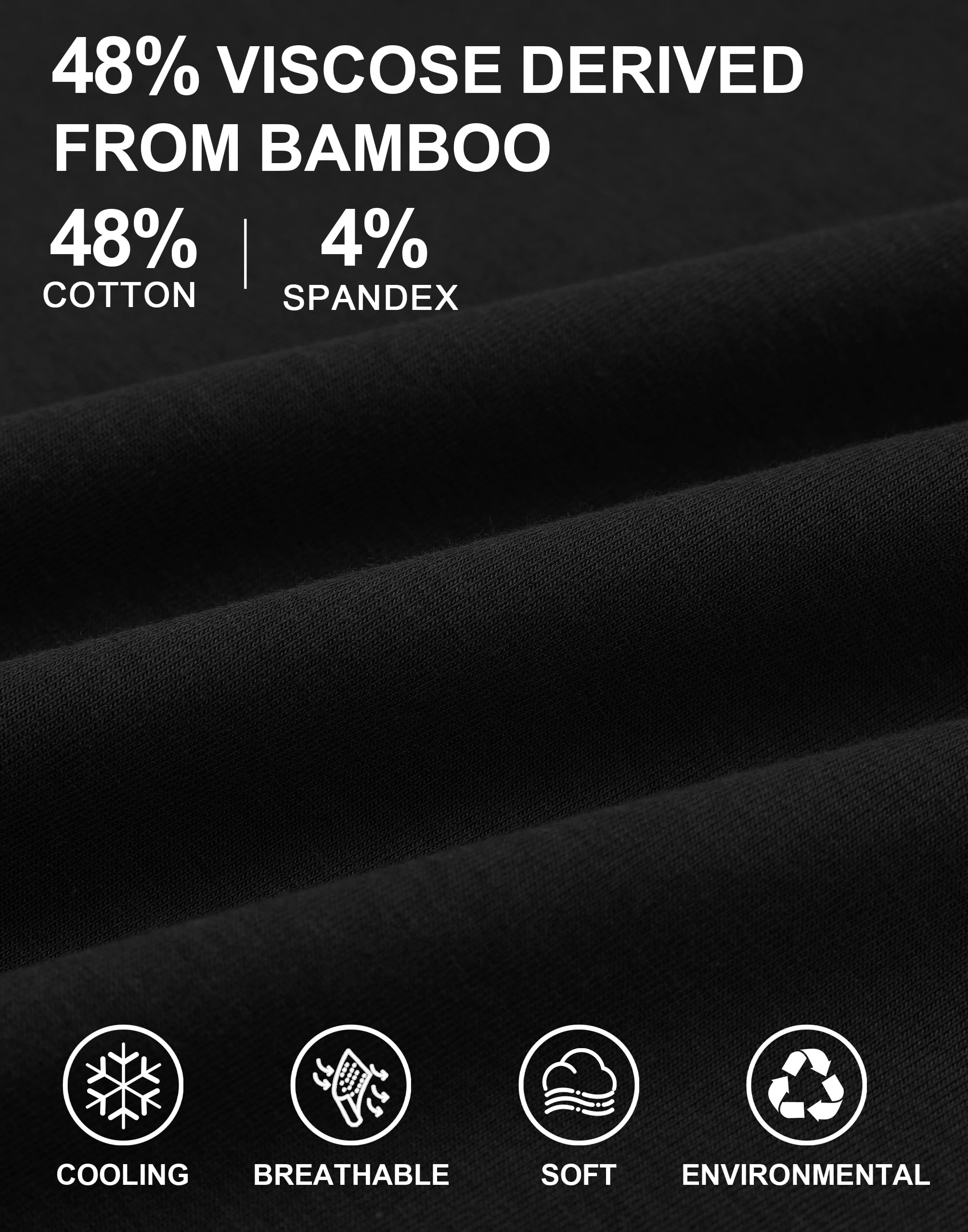 Pioneer Camp Camiseta de bambú para hombre, ultrasuave, color blanco, monocromo, camiseta para hombre, cuello redondo refrescante, camiseta básica casual