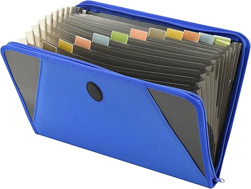 Carpeta de acordeón C-Line, capacidad para 300 hojas, tamaño carta, 1 unidad, Azul