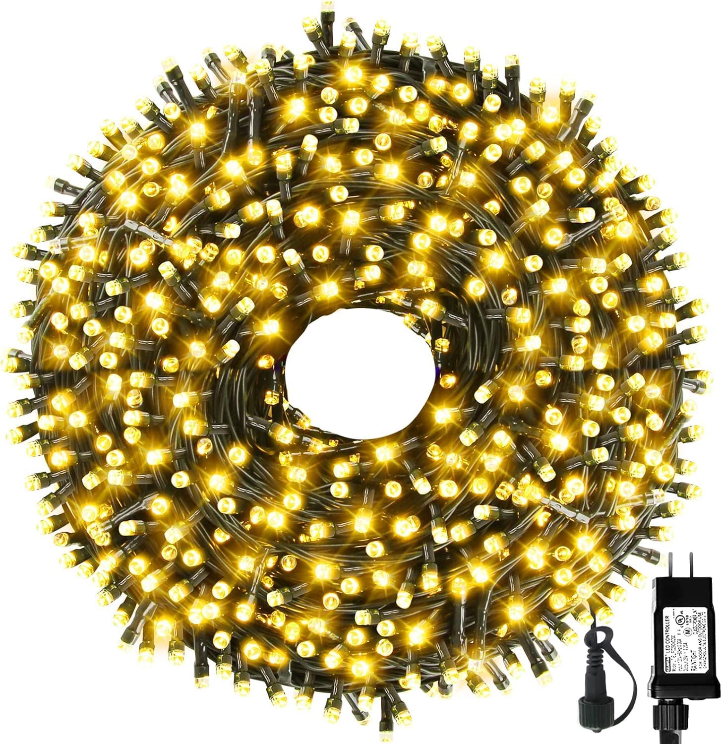 MZD8391 Upgraded 105FT 300LEDs Christmas Lights Outdoor Indoor String Lights 8 Modes Memory