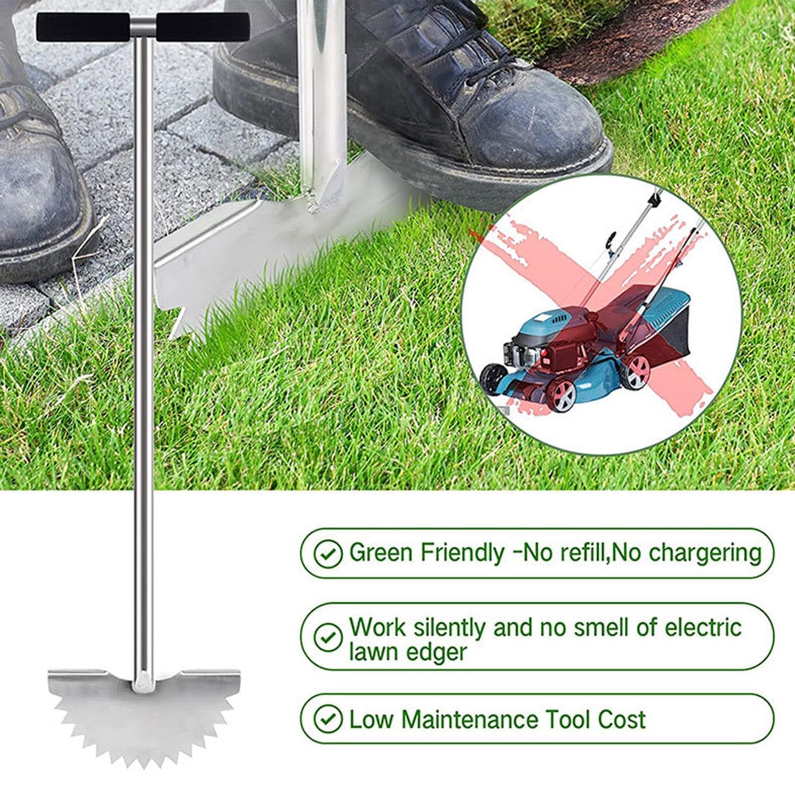 Garden Edger - Outils Manuels pour Pelouse Edger, Outil de pelouse Demi-Moon Edger | Tondeuse Pied Extra Large, Coussin Doux, Bords dentelés pour couper les parterres de jardin, trottoir, de