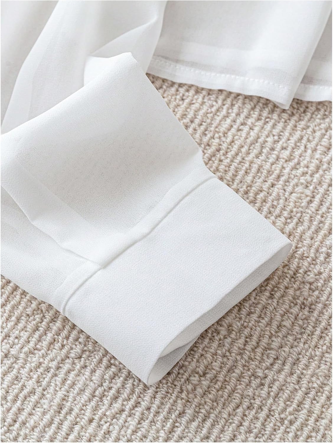 SweatyRocks Women's See Through Long Sleeve Button Down Blouse Shirt Tops with Pocket - Image 5