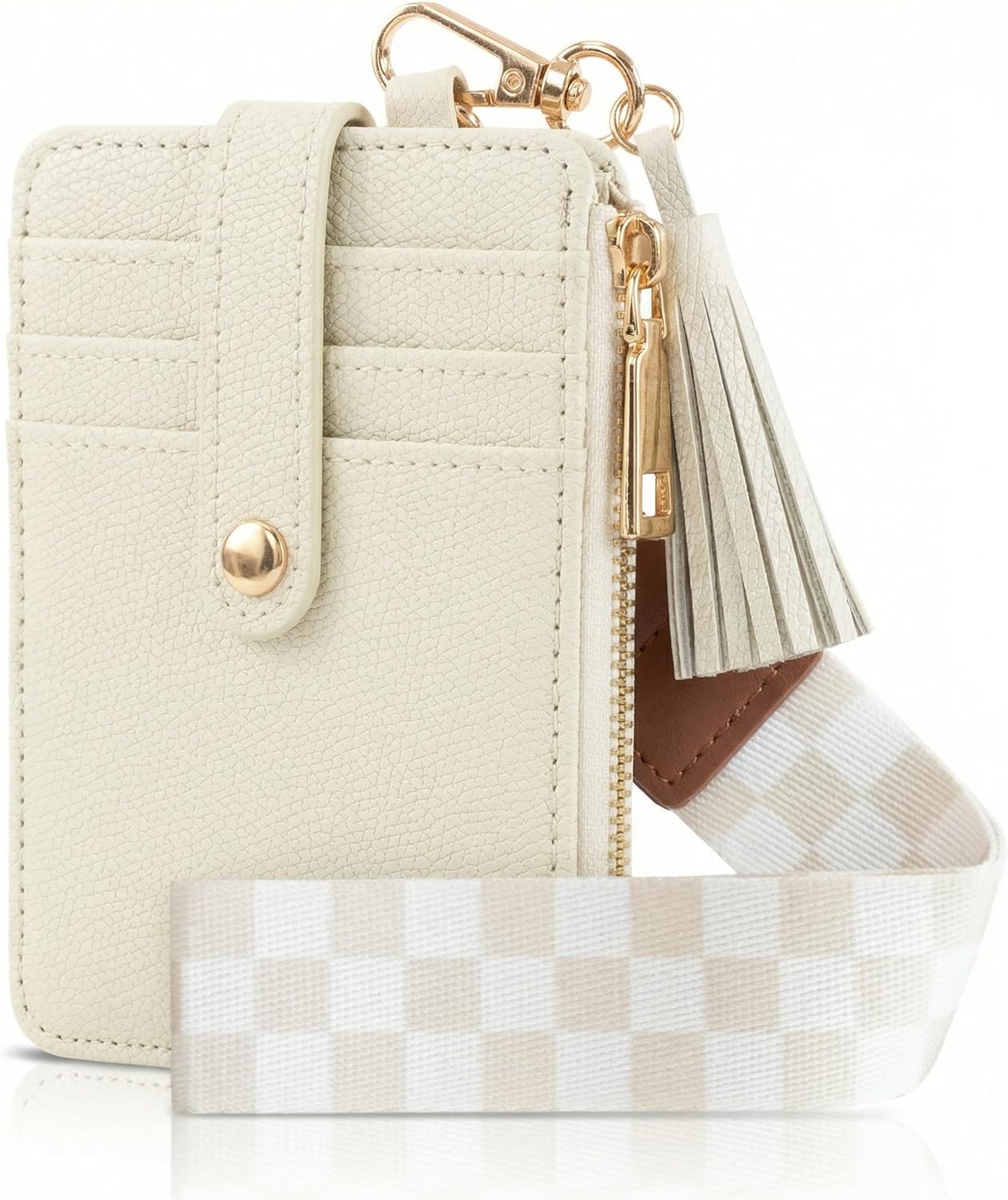 Stylish Wristlet Keychain Wallet for Women – Slim Design Credit Card Holder w/ Plenty of Storage incl. Clear ID Window & Zipper Pocket – Easy Carry RFID Blocking Wallet w/ Tassel, Lanyard & Gold Rings Stylish Wristlet Keychain Wallet for Women – Slim Design Credit Card Holder w/ Plenty of Storage incl. Clear ID Window & Zipper Pocket – Easy Carry RFID Blocking Wallet w/ Tassel, Lanyard & Gold Rings