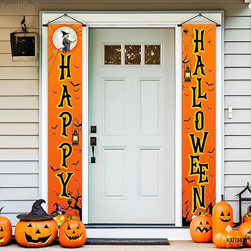Miniatura 6 de KatchOn, Cartel de puerta de Feliz Halloween  XL, 72 x 12 pulgadas  Cartel de Feliz Halloween al aire libre  Decoración de puerta de Halloween