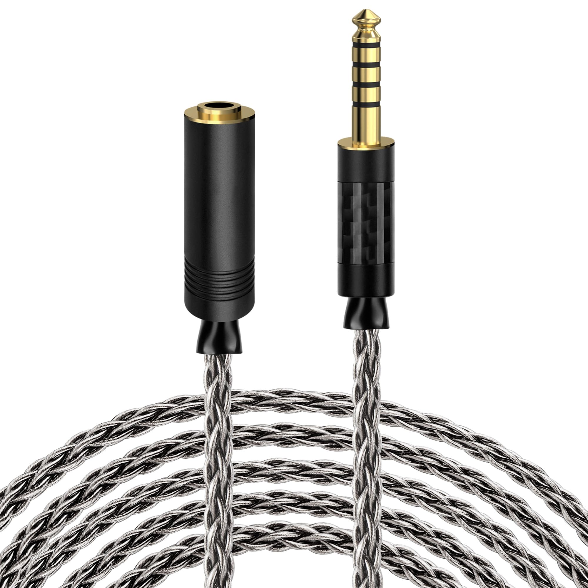 Geekria Apollo 4,4-mm Balanced-Extension-Kabel, silbervergoldeter Kupfer-Upgrade-Kabel, 4,4-mm Male-auf-Female HiFi-Audiokabel für Kopfhörer, DAC, Verstärker, DAP (9,8 ft / 3 m)