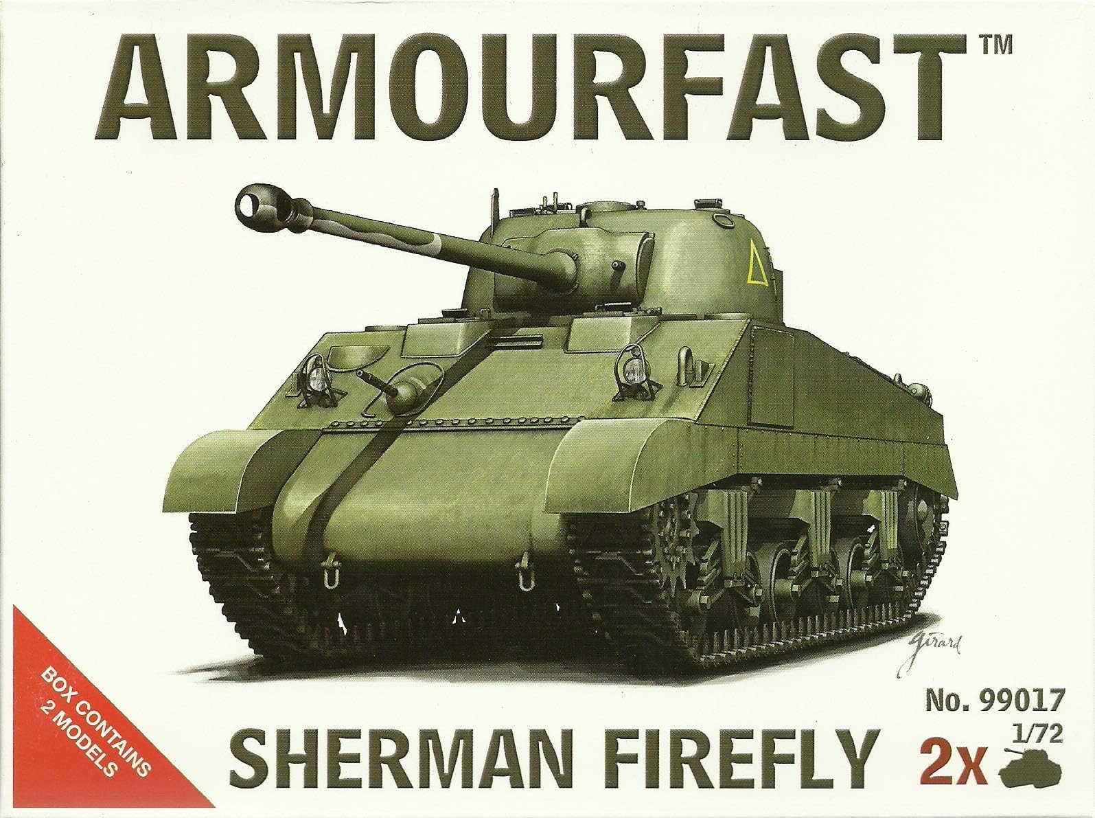 Armourfast 1/72 British Sherman Firefly Tank Model Kit - Contains 2 Tanks