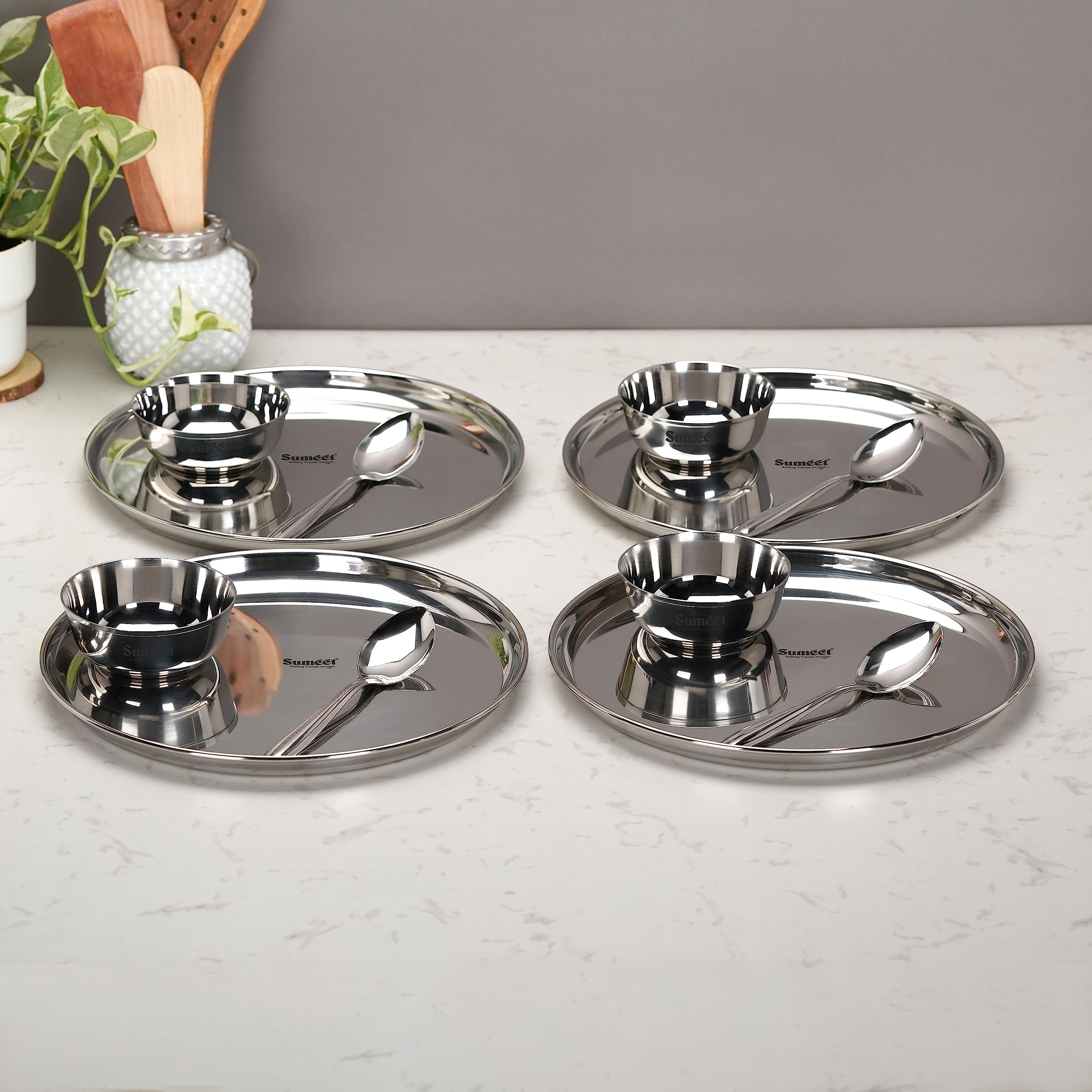 Sumeet Stainless Steel Dinner Set - 24 Piece -19