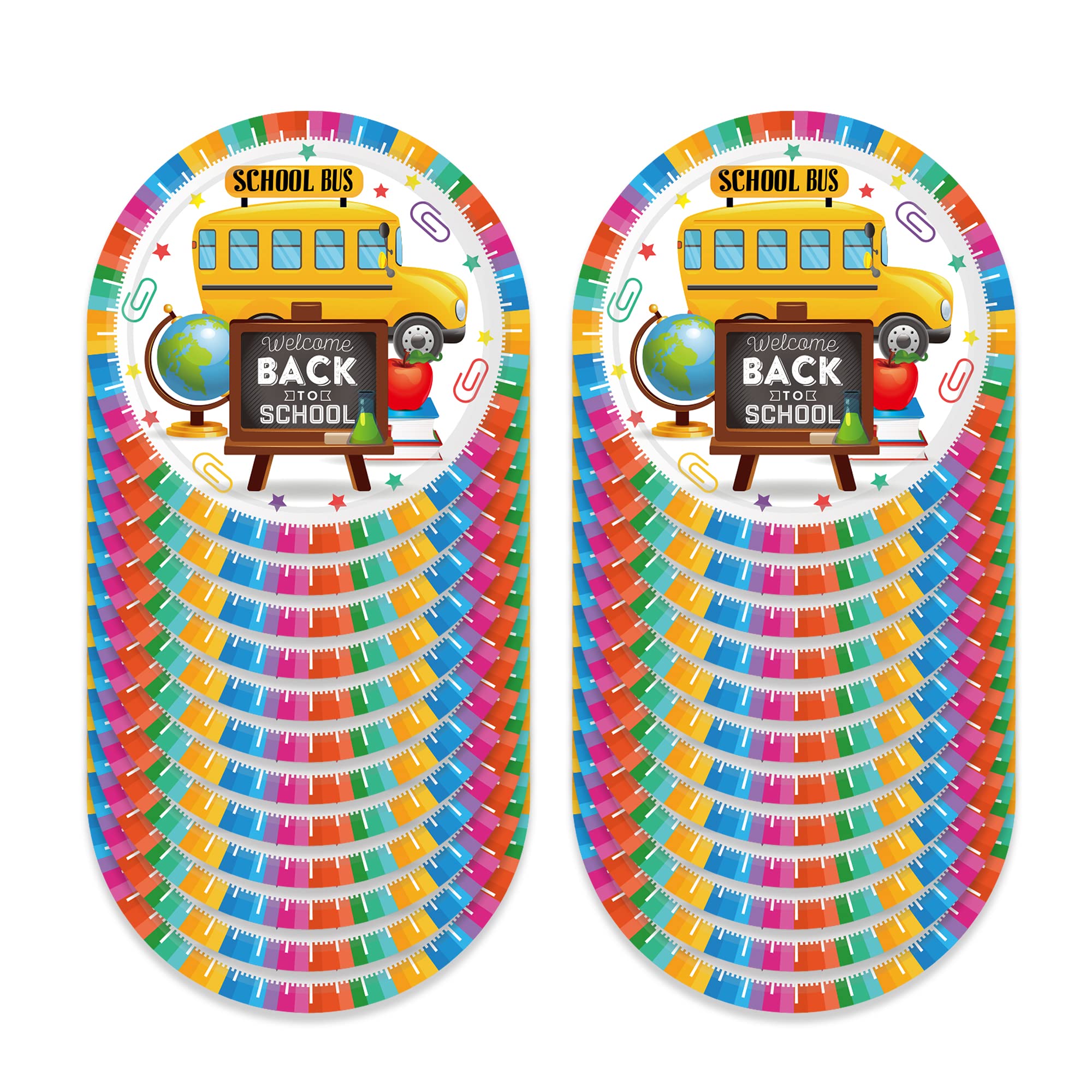 OXYLIPO Bausteine-Pappteller – 24 Stück, 22,9 Cm, Für Kinderpartys & Feste