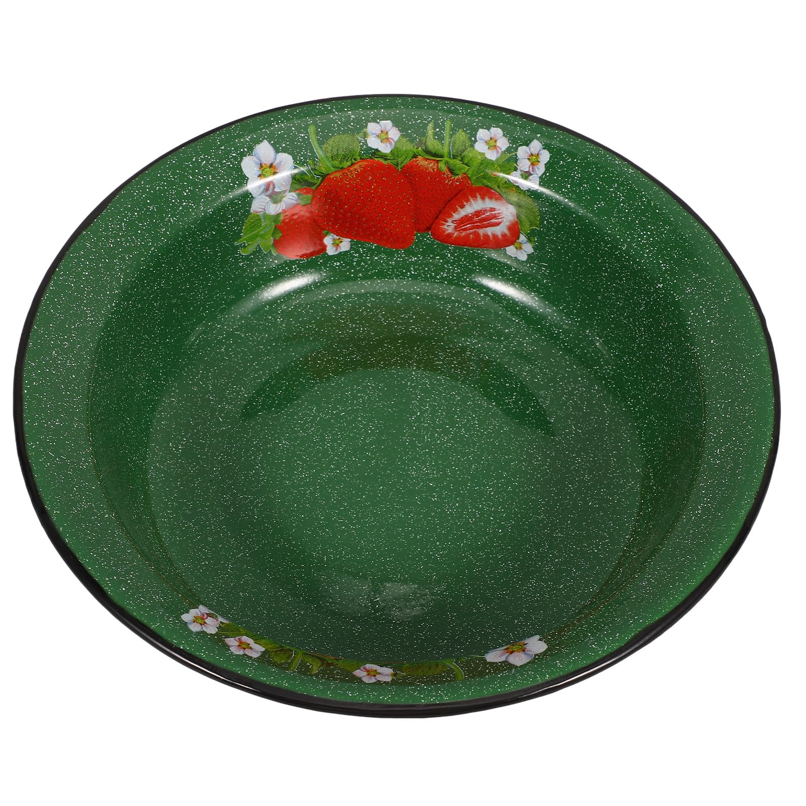 Bol en émail de style rétro élégant, grand bassin durable pour la cuisine