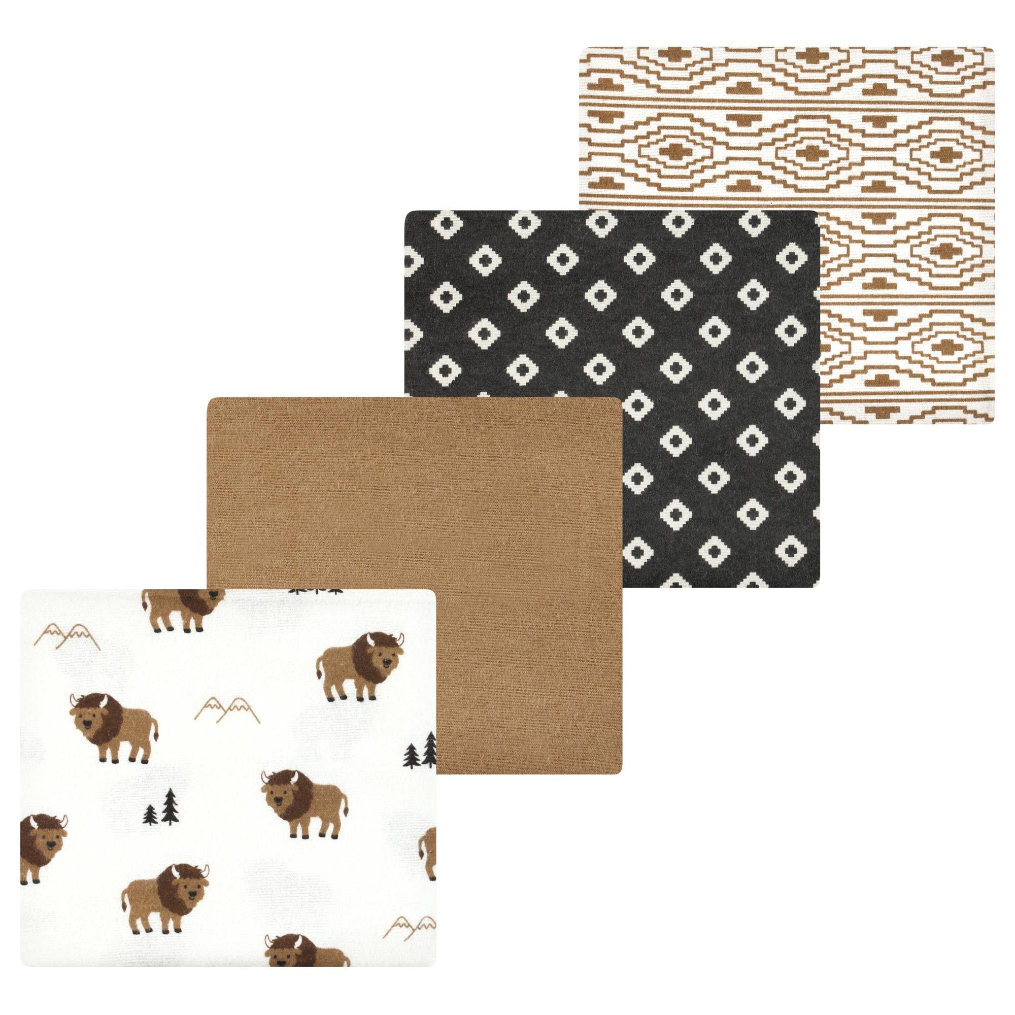 Luvable Friends Little Treasure Flannel Receiving Blankets 4pk
