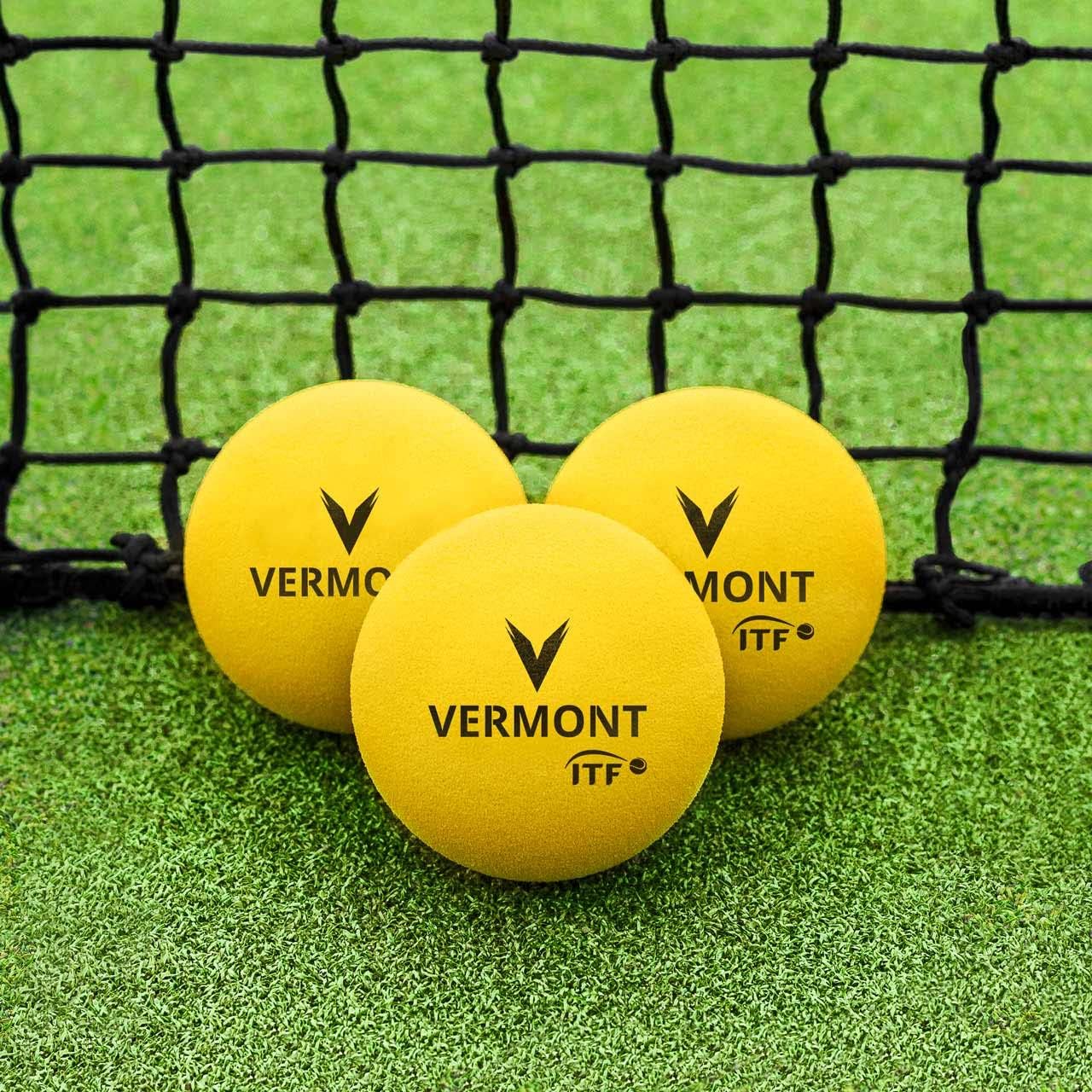 FORZA Vermont Foam Mini Red Tennis Balls – ITF Approved Stage 3 Beginners Tennis Balls | Soft Foam Training Balls | High Visibility Yellow | Packs of 3, 12 or 72