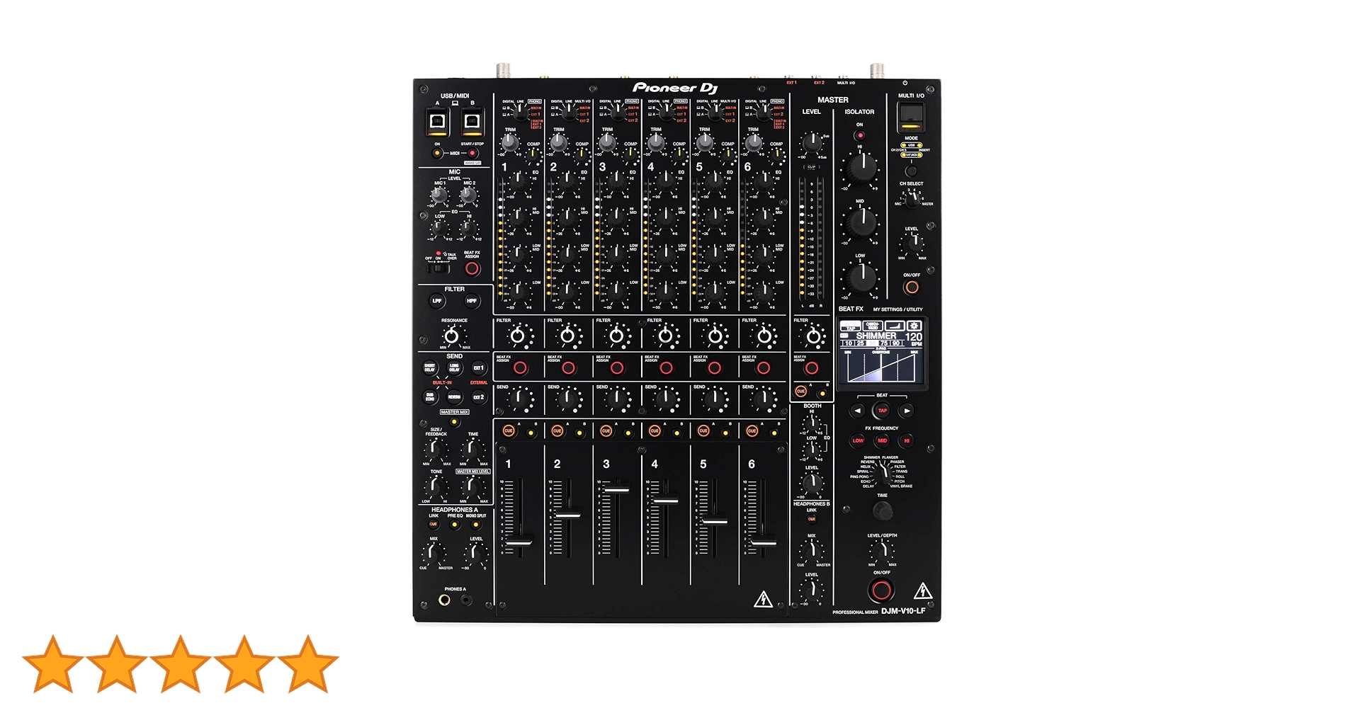 Amazon | Pioneer DJ DJM-V10 ロングフェーダー 6チャンネル DJ