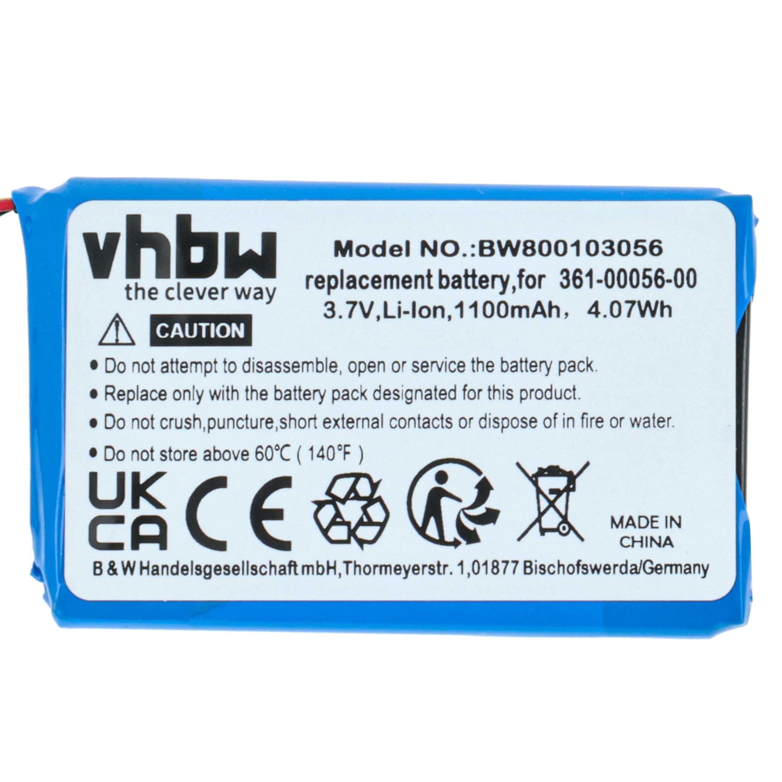 vhbw Bateria zamienna do Mitac Mio 1ICP6/35/51, 523450A1 do nawigacji GPS (1100 mAh, 3,7 V, litowo-jonowa)