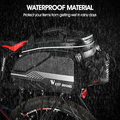 Miniatura 2 de HONGYEA Bolsa de bicicleta para maletero de bicicleta, bolsa de maletero de gran capacidad, bolsa trasera de bicicleta de gran capacidad, alforjas