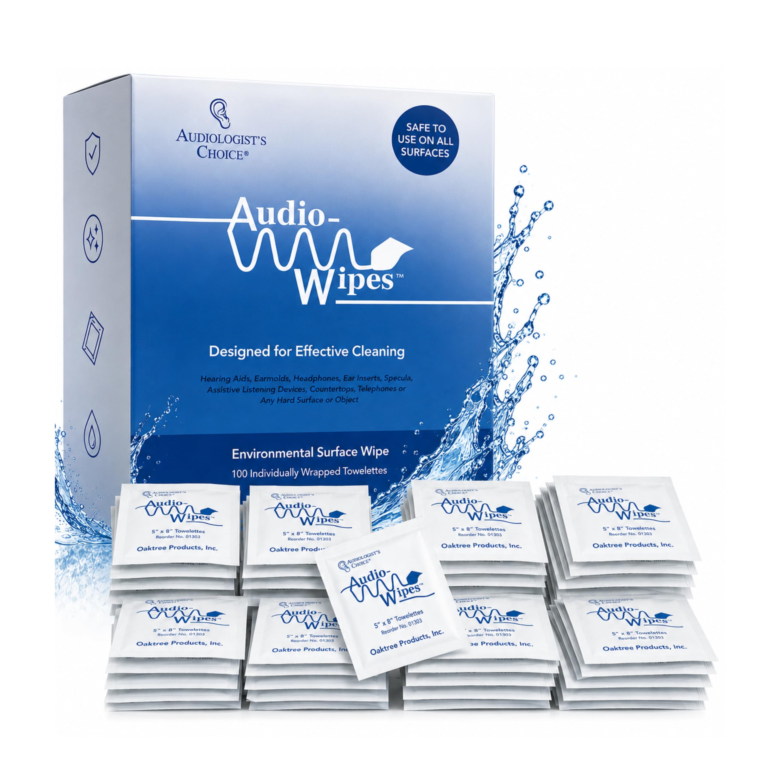 Audiologist's Choice Kit de limpieza de auriculares con toallitas de audio, bolígrafo 3 en 1 para AirPods, limpiador de iPhone, eliminación de cerumen, altavoz y auriculares Bluetooth, compacto y