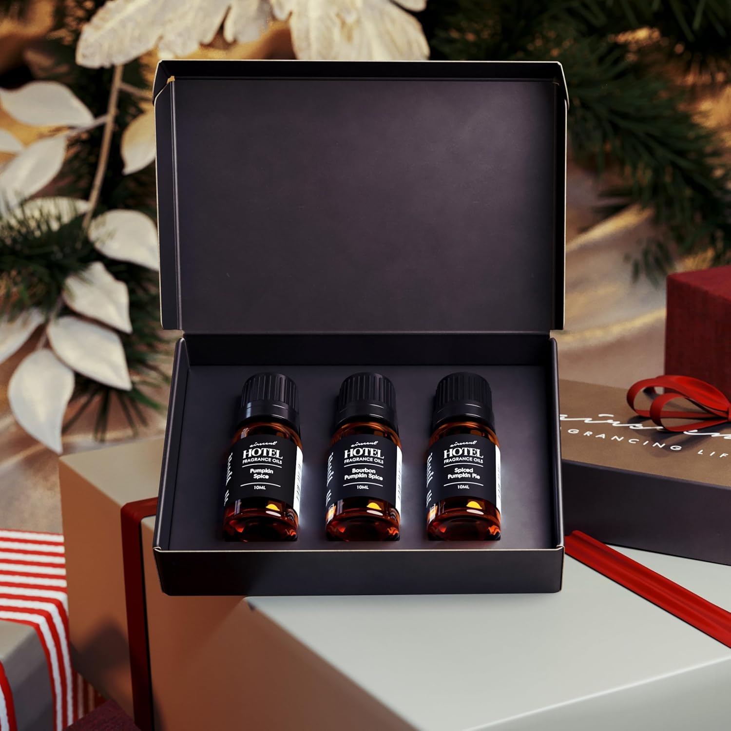 AirScent Pumpkin Spice Diffuser Oil 3 Pack Gift Set - 10 mL, 0.34 fl oz Premium Fragrance Oil Set for Ultrasonic and Waterless Diffusers and Crafting - 3 Pumpkin Spice Blends