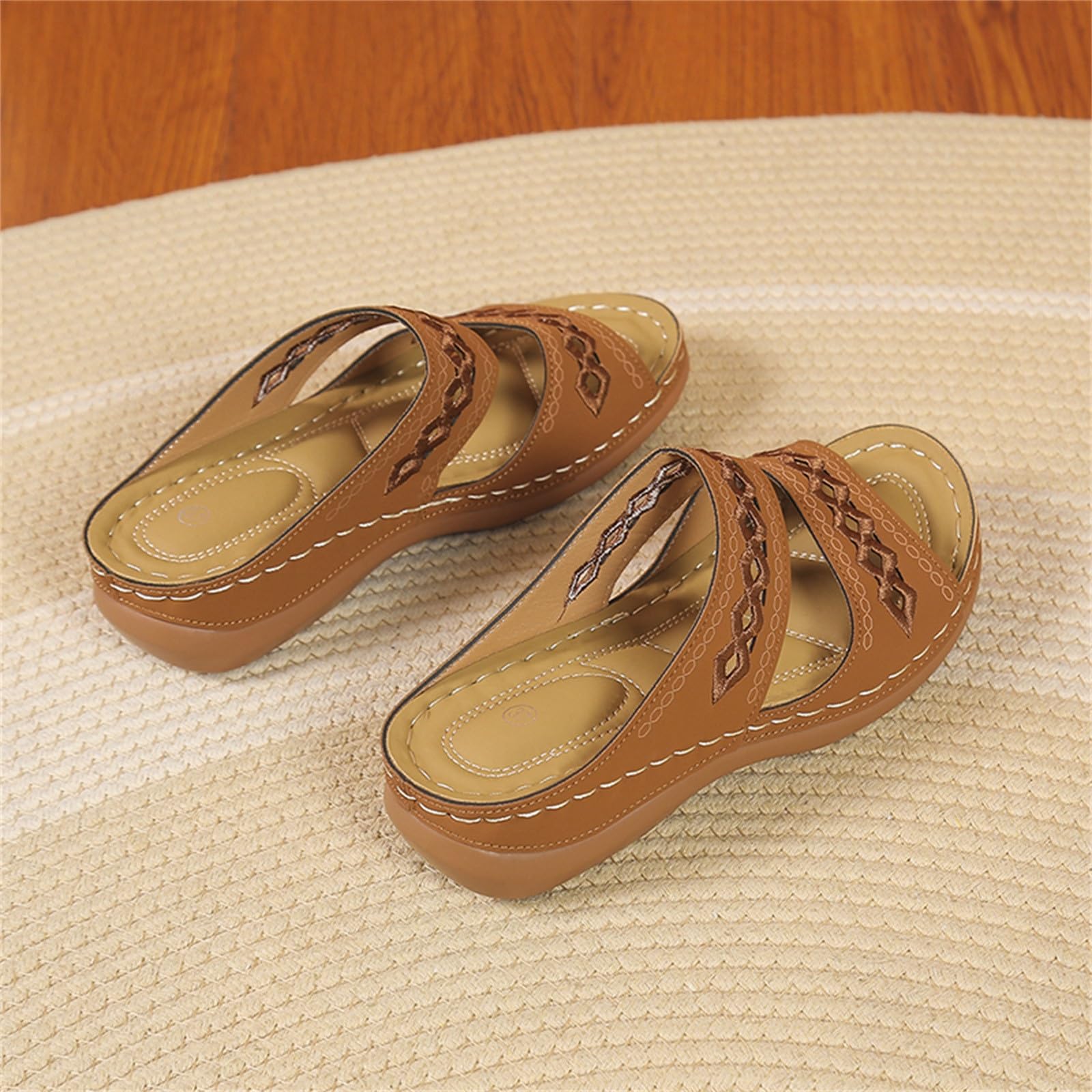 Sandalias de mujer Schiava bajas - Zapatillas de verano perforadas a la